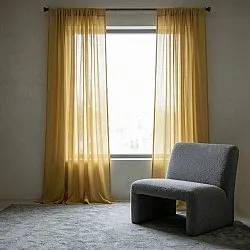Cortinas Pack de 2 - Cortina mistura de linho Lumira (ocre)