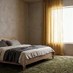 Cortinas Pack de 2 - Cortina mistura de linho Lumira (ocre)