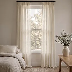 Cortinas Pack de 2 - Cortina mistura de linho Lumira (creme)