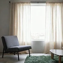 Cortinas Pack de 2 - Cortina mistura de linho Lumira (creme)