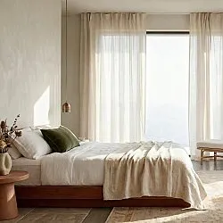 Cortinas Pack de 2 - Cortina mistura de linho Lumira (creme)