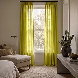 Cortinas Pack de 2 - Cortina mistura de linho Lumira (verde)