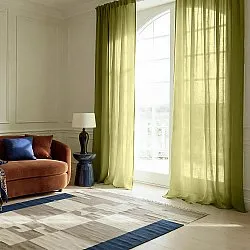 Cortinas Pack de 2 - Cortina mistura de linho Lumira (verde)