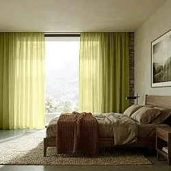 Cortinas Pack de 2 - Cortina mistura de linho Lumira (verde)