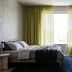 Cortinas Pack de 2 - Cortina mistura de linho Lumira (verde)