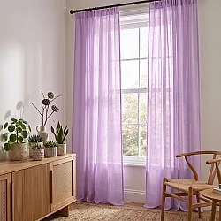 Cortinas Pack de 2 - Cortina mistura de linho Lumira (roxo)