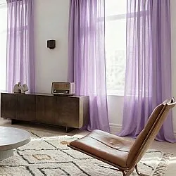 Cortinas Pack de 2 - Cortina mistura de linho Lumira (roxo)