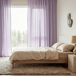 Cortinas Pack de 2 - Cortina mistura de linho Lumira (roxo)