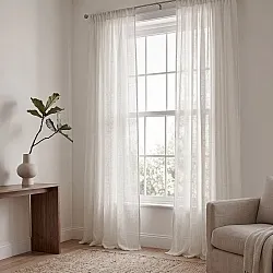 Cortinas Pack de 2 - Cortina mistura de linho Lumira (branco)