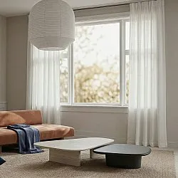 Cortinas Pack de 2 - Cortina mistura de linho Lumira (branco)