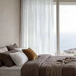 Cortinas Pack de 2 - Cortina mistura de linho Lumira (branco)