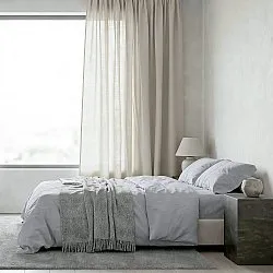 Cortinas Pack de 2 - Cortina mistura de linho Lumira (branco)