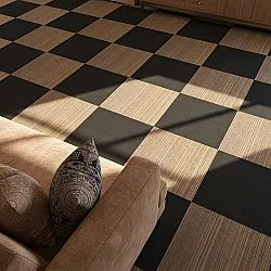 Alcatifa - Almeria Ladrilhos têxteis 24 unid. (castanho às riscas irregulares)