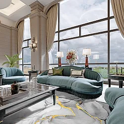 Tapete Wilton - Manilva (cinza/branco/dourado)