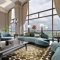 Tapete Wilton - Marineo (marrom/verde)