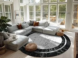 Tapete redondo - Amaliada (preto/branco)