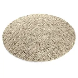 Tapete redondo - Amberley Natural Cotton Shaggy (bež)