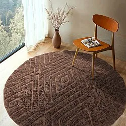 Tapete redondo - Amberley Natural Cotton Shaggy (rjava)