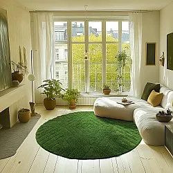 Tapete redondo - Amberley Natural Cotton Shaggy (zelena)