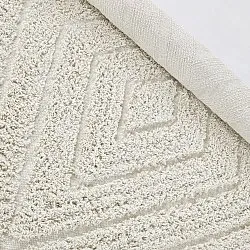 Tapete redondo - Amberley Natural Cotton Shaggy (umazano bela)