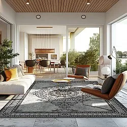 Tapete Wilton - Amer (preto/branco)