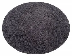 Tapete redondo - Andrea Natural Cotton Shaggy (preto)