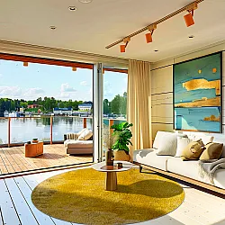 Tapete redondo - Arbus (dourado)