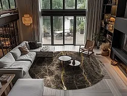 Tapete redondo - Aris (preto/dourado)