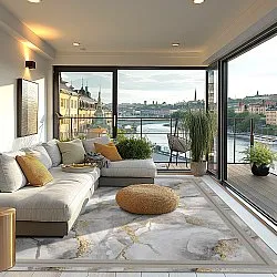 Tapete Wilton - Attika (cinza/branco/dourado)