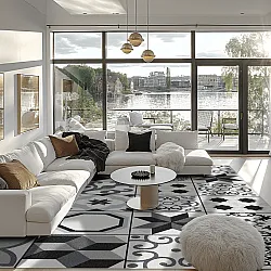 Tapete Wilton - Avent (bege/preto)