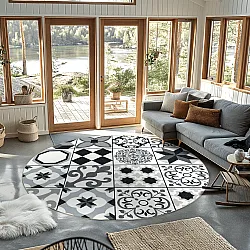 Tapete redondo - Avent (bege/preto)