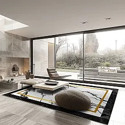 Tapete Wilton - Avola (preto/branco/dourado)