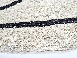 Tapete redondo - Bavello Natural Cotton Shaggy (offwhite/preto)