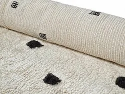 Tapete redondo - Belle Natural Cotton Shaggy (offwhite/preto)