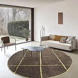 Tapete redondo - Bellevue Natural Cotton Shaggy (rjava/rumena)