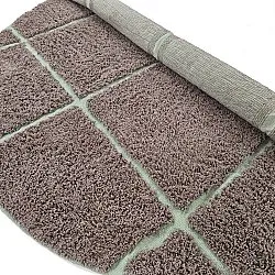 Tapete redondo - Bellevue Natural Cotton Shaggy (taupe/zelena)