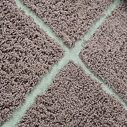 Tapete redondo - Bellevue Natural Cotton Shaggy (taupe/zelena)