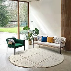 Tapete redondo - Bellevue Natural Cotton Shaggy (umazano bela/bež)