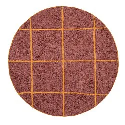 Tapete redondo - Bellevue Natural Cotton Shaggy (rdeča/oranžna)