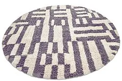 Tapete redondo - Bergamo Natural Cotton Shaggy (cinza/branco)