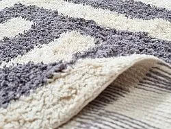 Tapete redondo - Bergamo Natural Cotton Shaggy (cinza/branco)