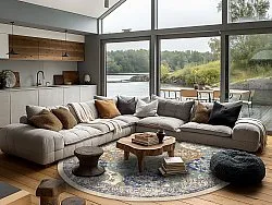 Tapete redondo - Bohemia (azul/multicolorido)