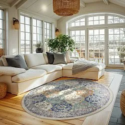 Tapete redondo - Bohemia (azul/multicolorido)