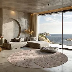 Tapete redondo - Bonnie Natural Cotton Shaggy (bege)