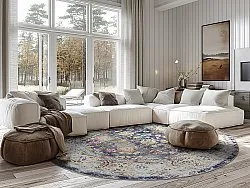 Tapete redondo - Bouhjar (azul/multicolorido)