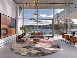 Tapete redondo - Brendola (rosa/cinza/dourado)