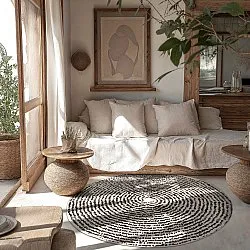 Tapete redondo - Brussels Swirl (preto)