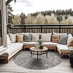 Tapete redondo - Brussels Swirl (preto)