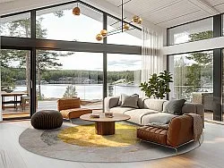 Tapete redondo - Budoni (cinza/bege/amarelo)