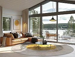 Tapete redondo - Budoni (cinza/bege/amarelo)